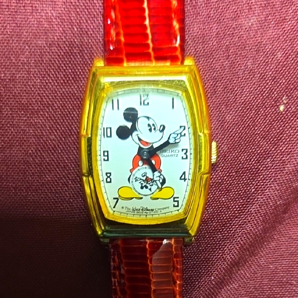 Disney Red and Gold Mickey Mouse Watch